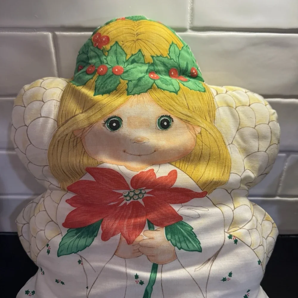 Vintage Christmas Angel Girl Fabric Pillow Hand Sew Spring Mills‎  7568